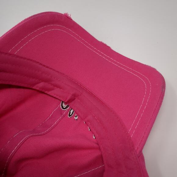 Chicago Strapback Baseball Cap Pink One Size Adjustable Embroidered Distressed - Picture 8 of 9